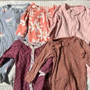 Carter’s Footed Pajamas Bundle for Baby Girl 0-3 Months  (P9)